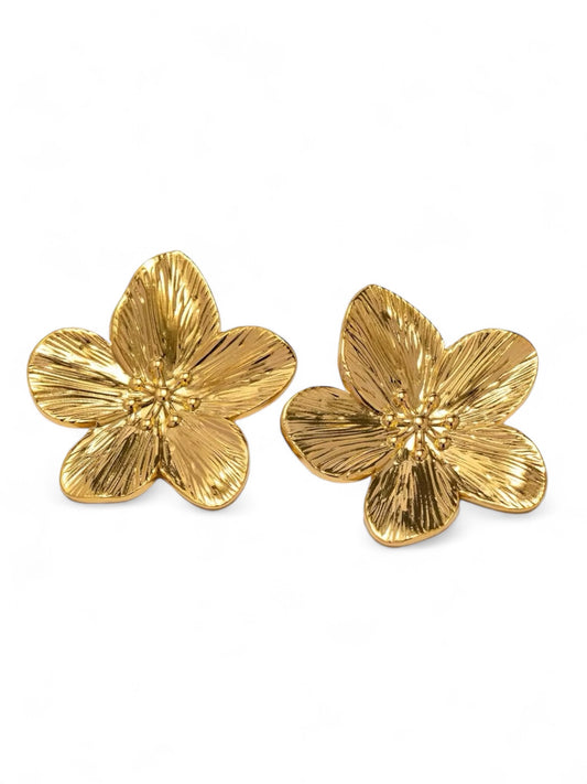 ARETES FLEUR DORADO