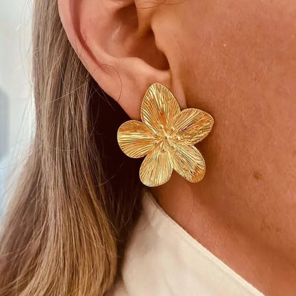 ARETES FLEUR DORADO